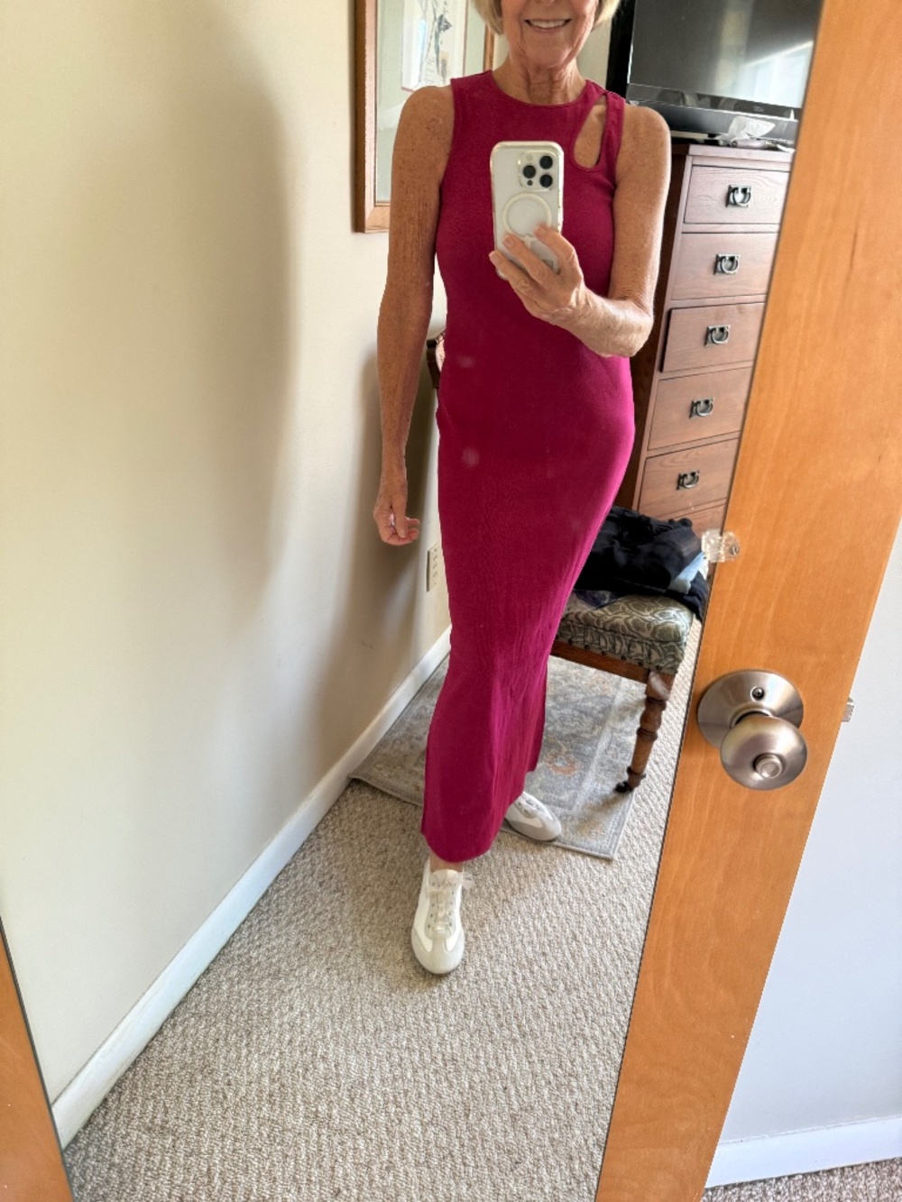 Saint And Sofia Axel Cut Out Dress - Fuchsia Pink Size 6 NWT $119